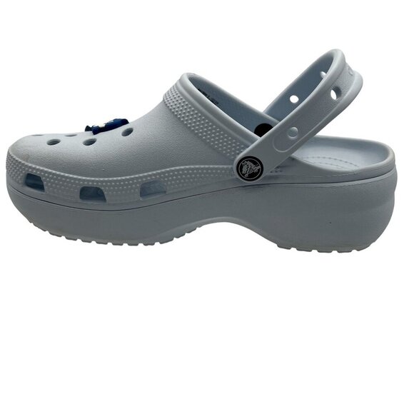 Crocs Womens W9 Classic Clogs Shark Wave Planet Charms Dr Nurse Shoes Baby Blue - Picture 10 of 11